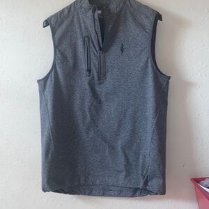Nwot Levelwear Men's Heather Charcoal Dean Full Zip Vestsize m F2